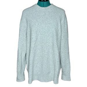 Allsaints Oversized Gray Bouclé Crewneck Sweater